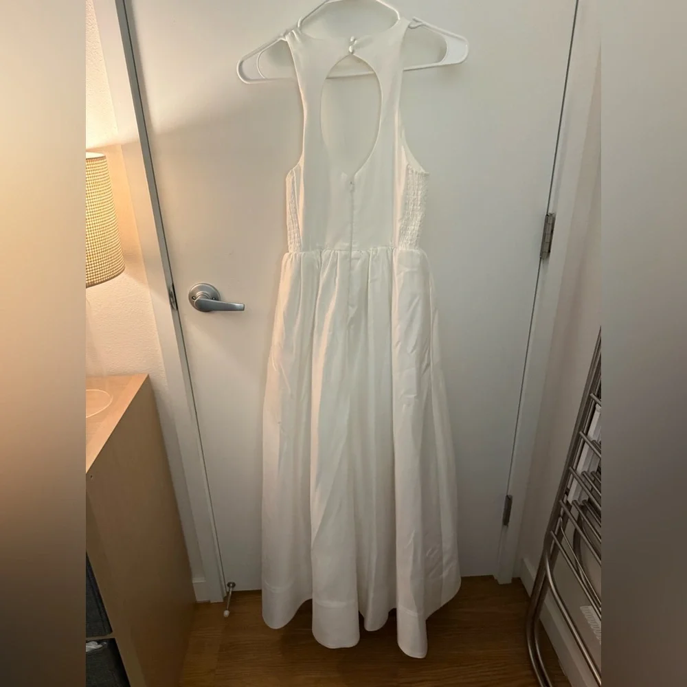BHLDN High Neck Satin Duchess A-Line Midi Dress XS - Picture 6 of 6